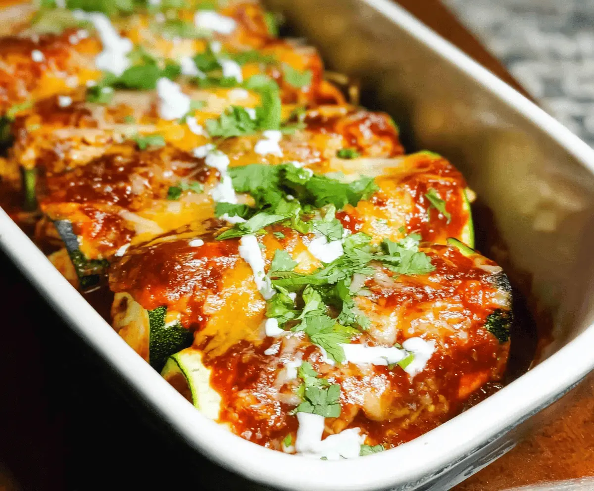 Low Carb Keto Chicken Zucchini Enchiladas