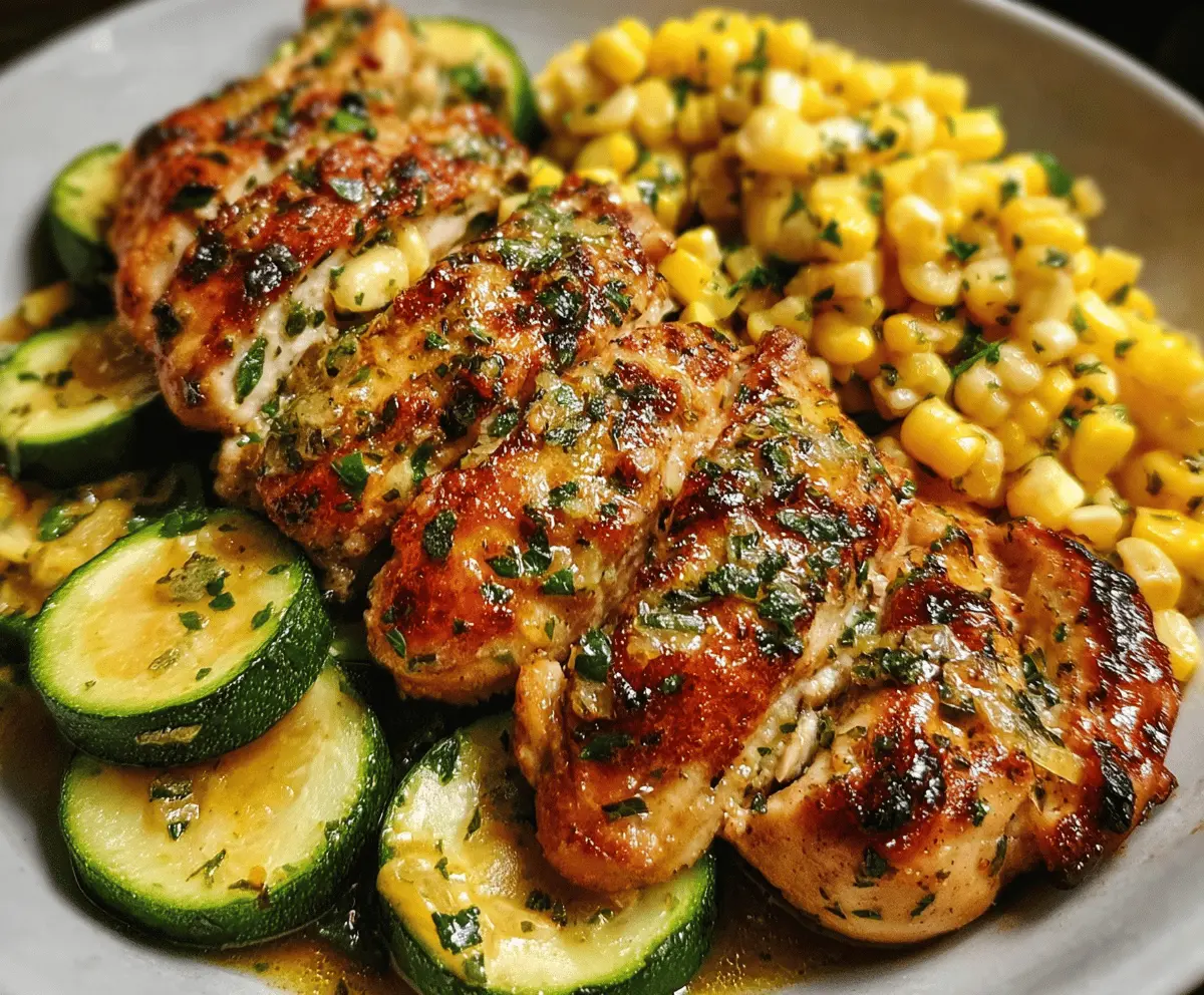 Garlic Butter Chicken with Fresh Zucchini and Corn