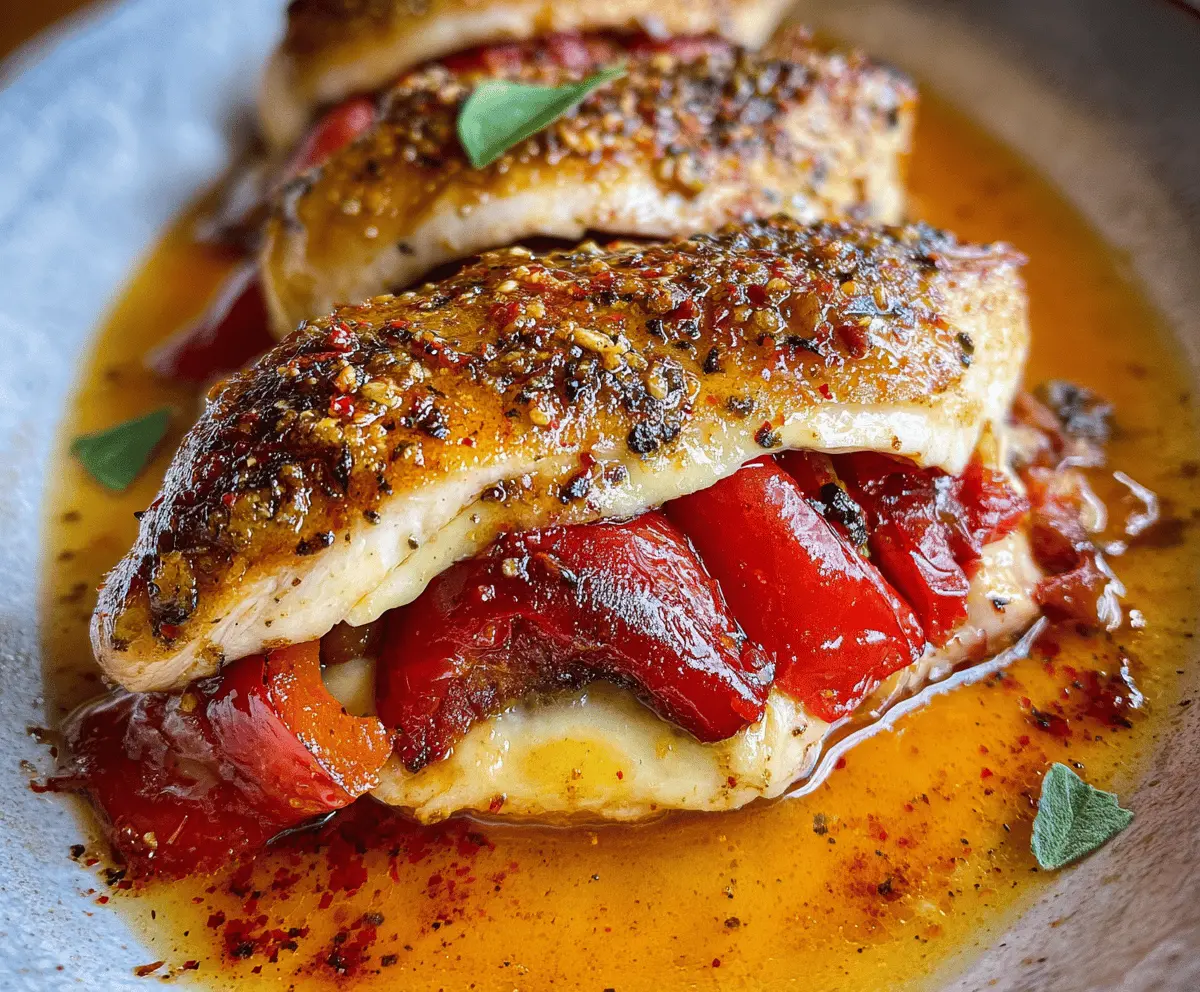 Easy Stuffed Chicken Breast With Roasted Peppers