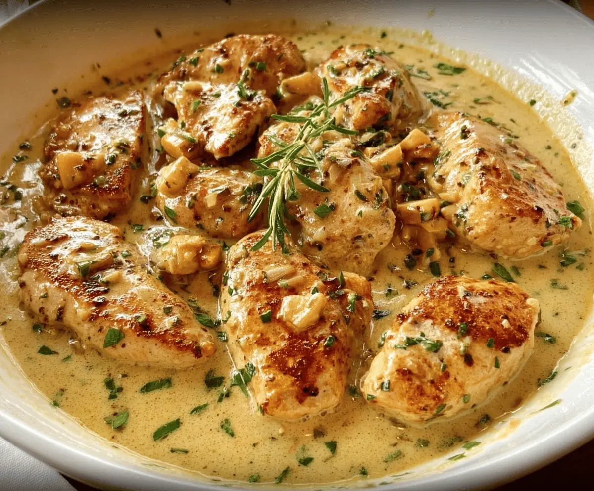 Easy Creamy Garlic Chicken Recipe