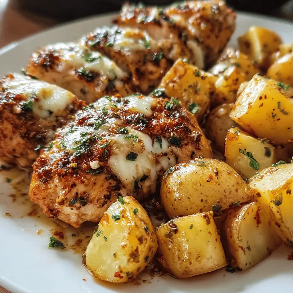 Easy Garlic Parmesan Chicken and Crispy Potatoes