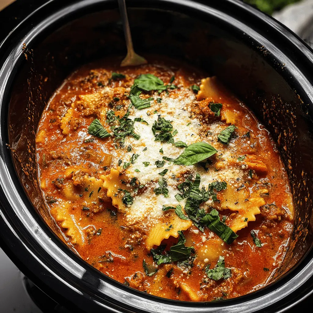 Easy Crockpot Lasagna Soup Recipe