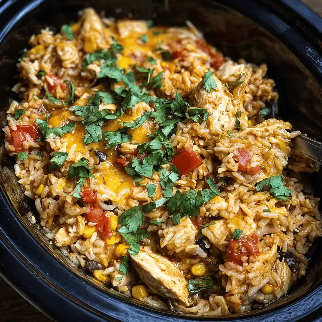 Easy Southwest Crock Pot Chicken and Rice Recipe
