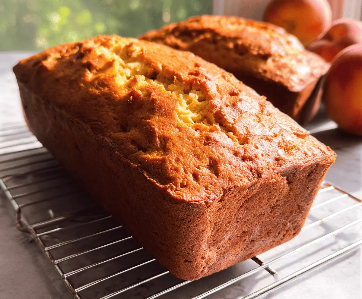 Southern Peach Bread Recipe with Sweet Cinnamon Swirl
