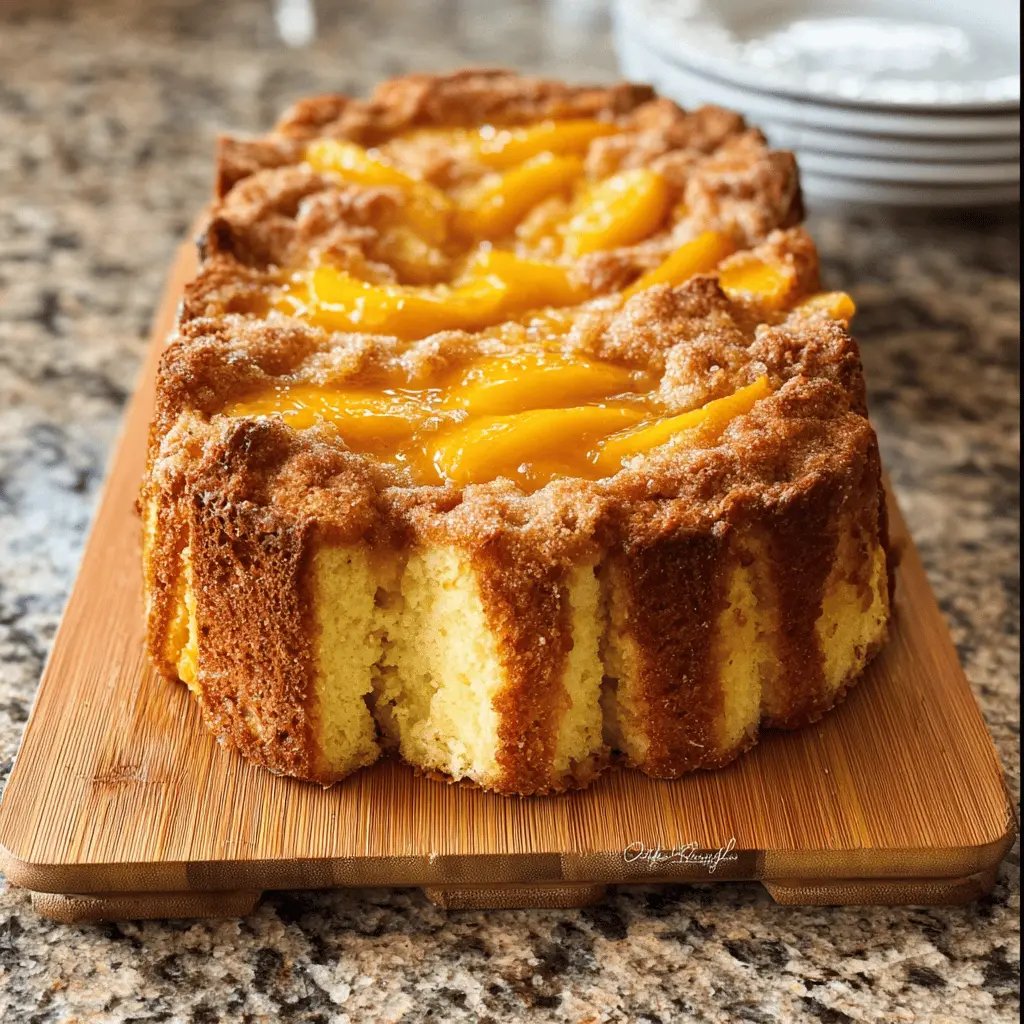 Easy Peach Cobbler Pound Cake Recipe