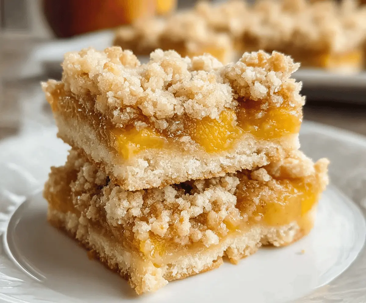 Easy Peach Crumble Bars with Buttery Oat Topping