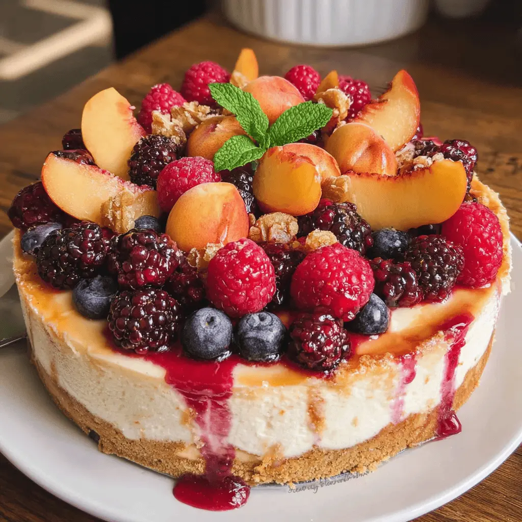 Summer Berry and Peach Cheesecake Recipe