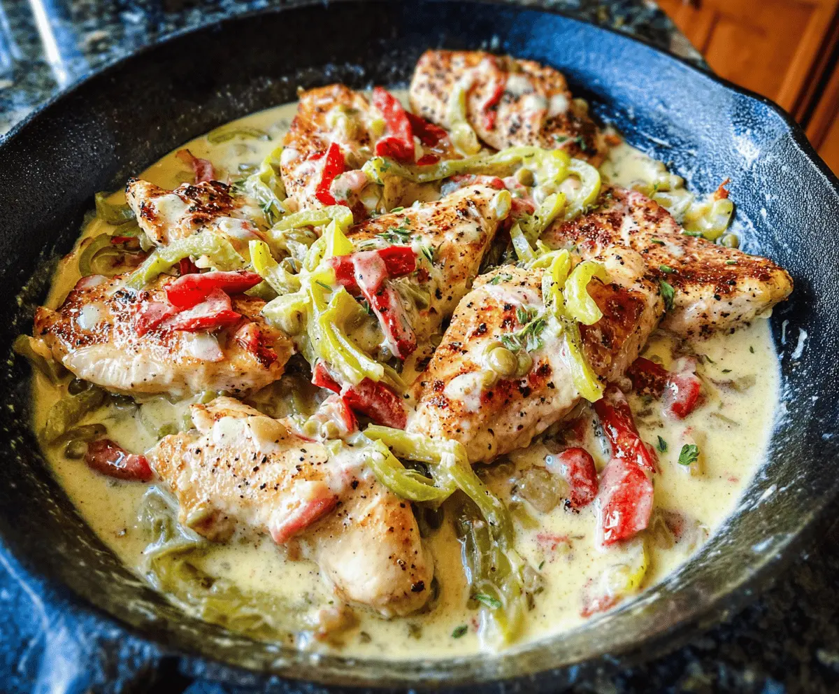 Creamy Pepperoncini Chicken Skillet Dinner