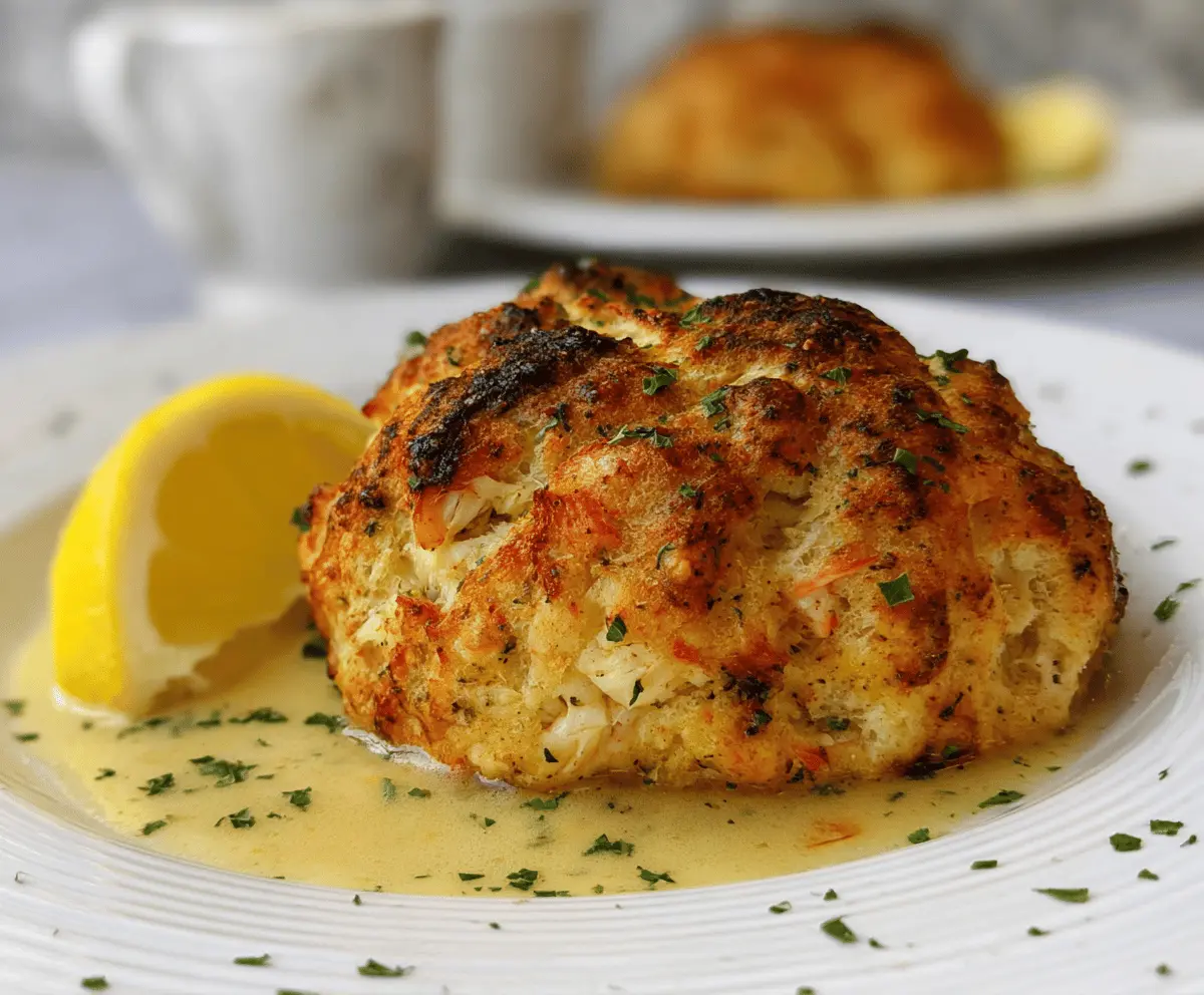 Crab Stuffed Cheddar Bay Biscuits with Lemon Butter