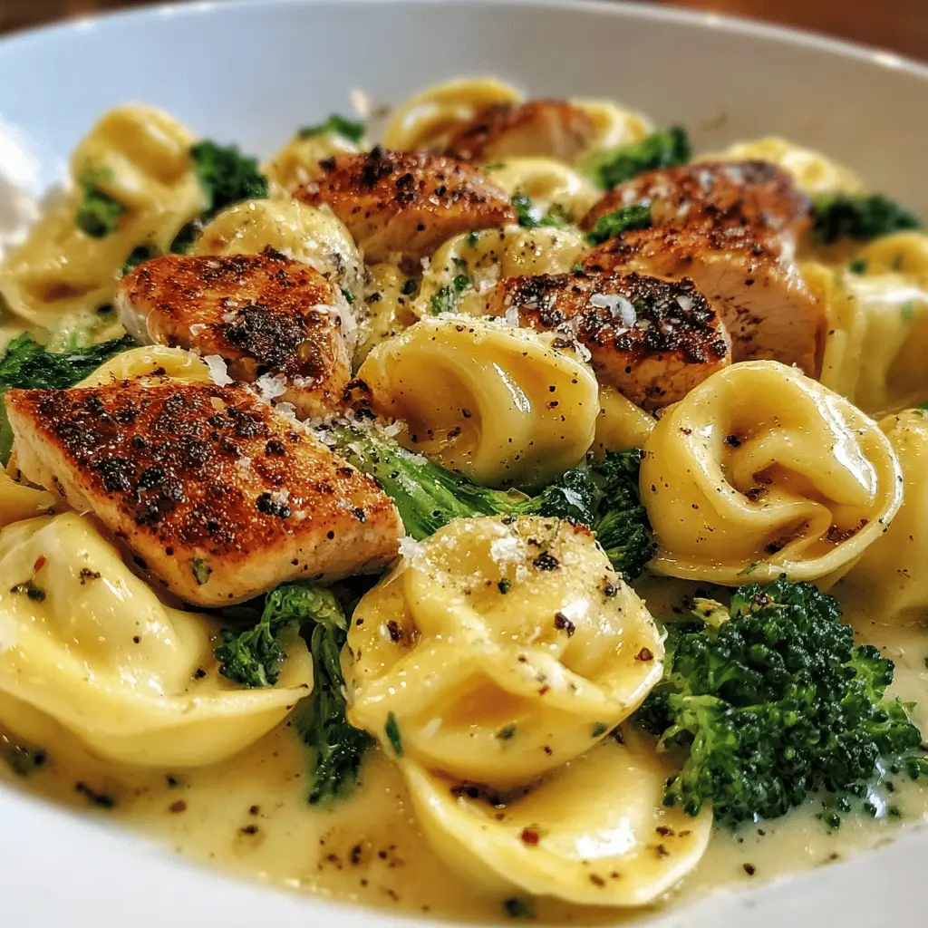 Creamy Garlic Parmesan Chicken Tortellini With Broccoli
