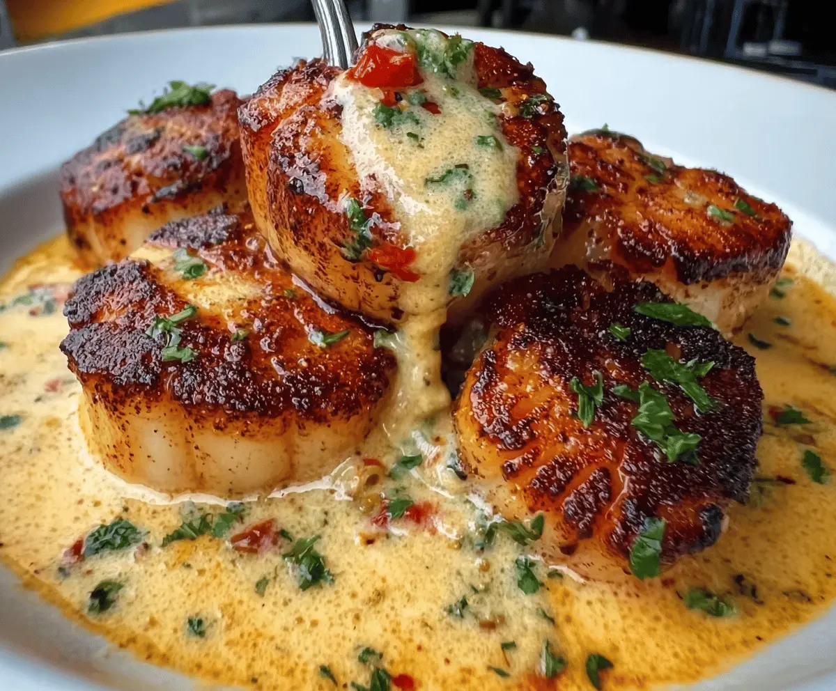Seared Scallops with Spicy Cajun Cream Sauce Recipe