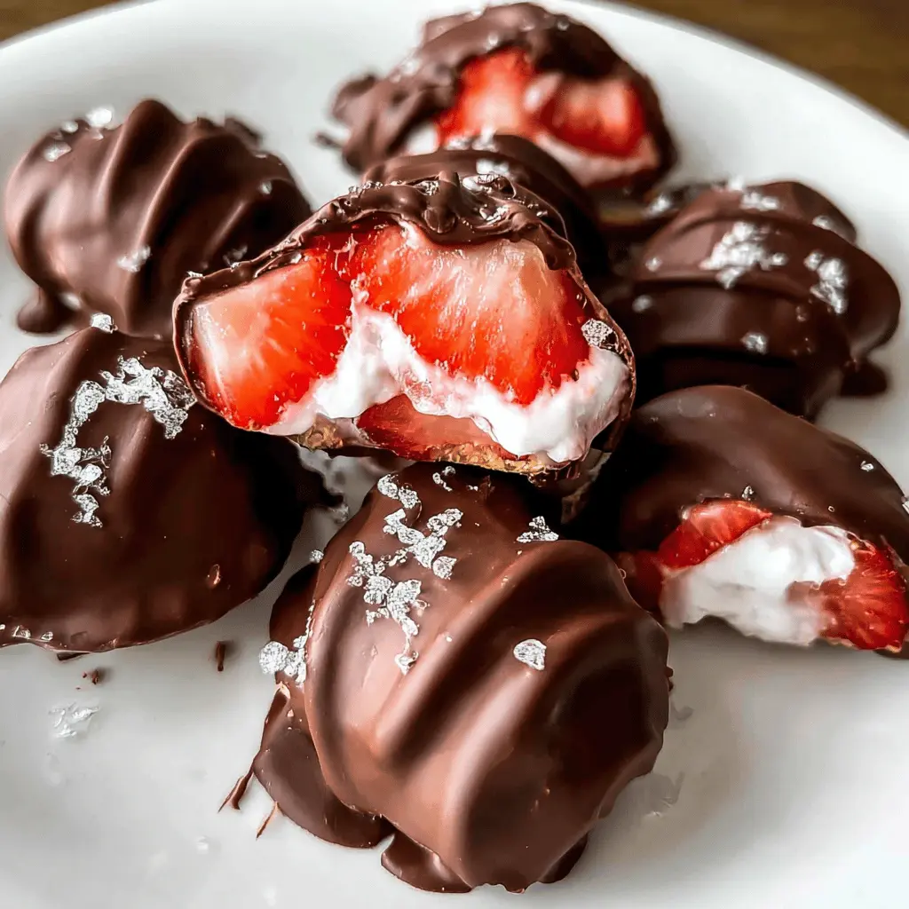 Easy Chocolate Strawberry Frozen Yogurt Bites Recipe