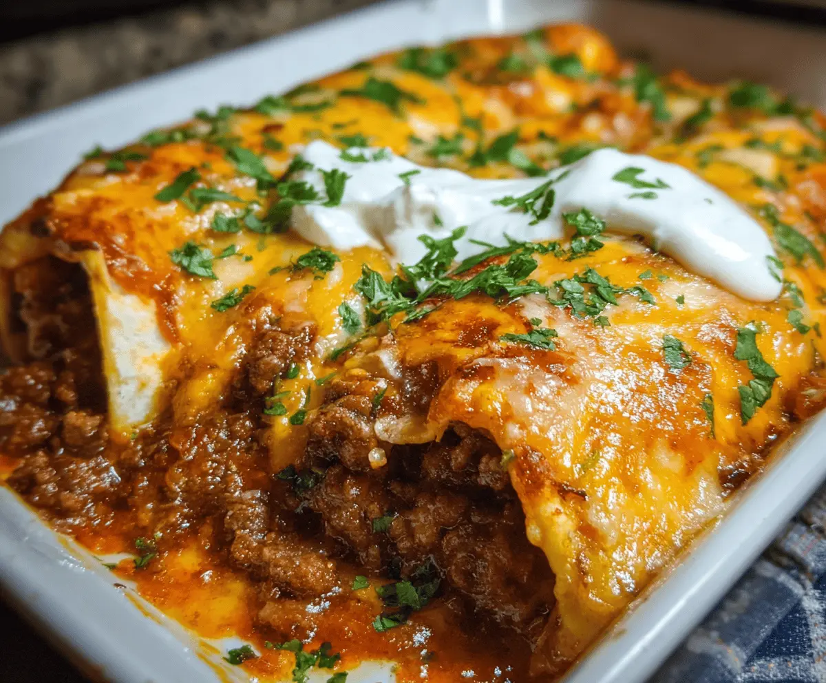 Easy Cheesy Ground Beef Enchiladas Recipe