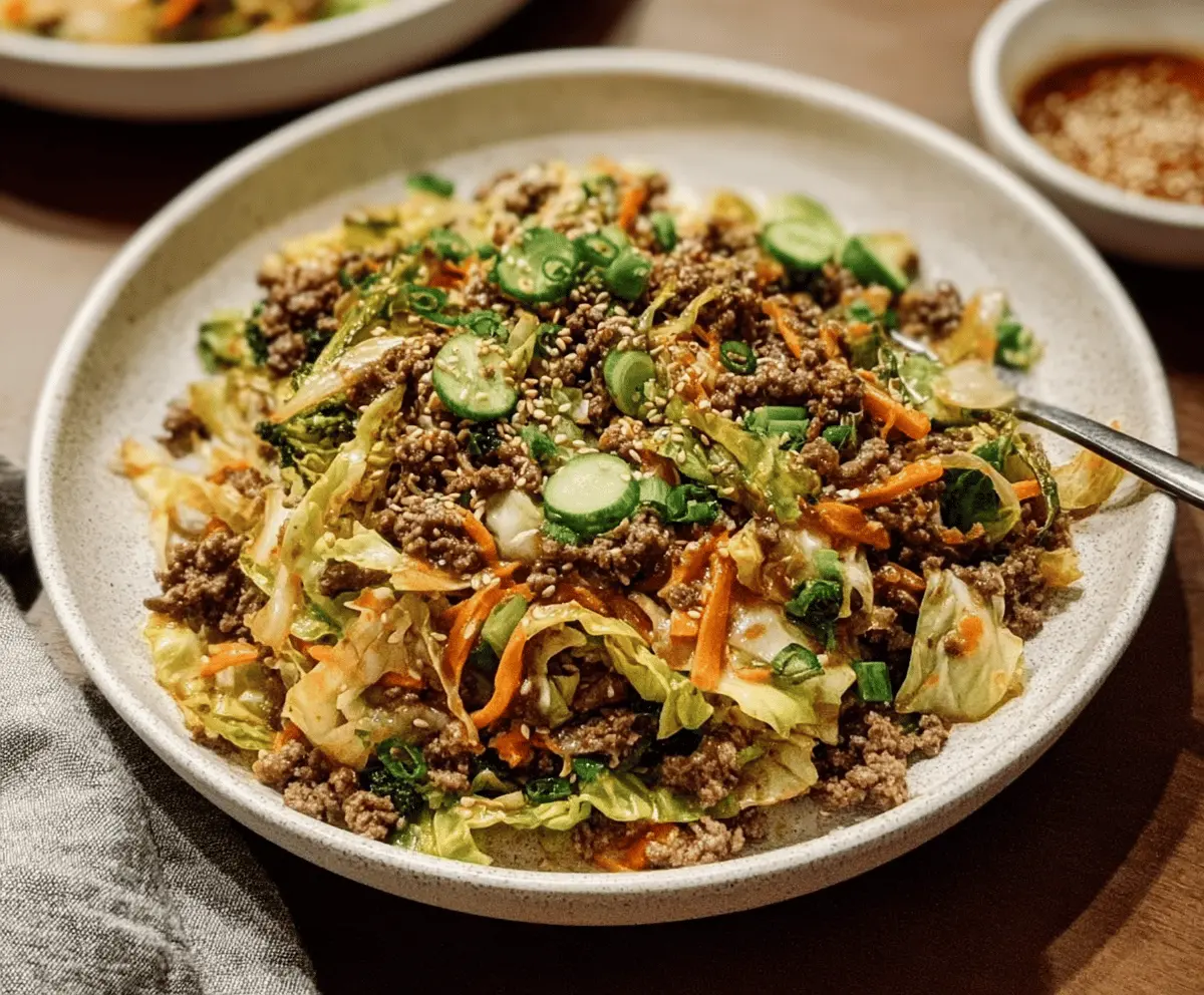 Easy Low-Carb Mongolian Beef and Cabbage Recipe