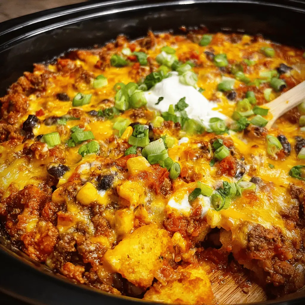 Easy Crockpot Taco Casserole Recipe