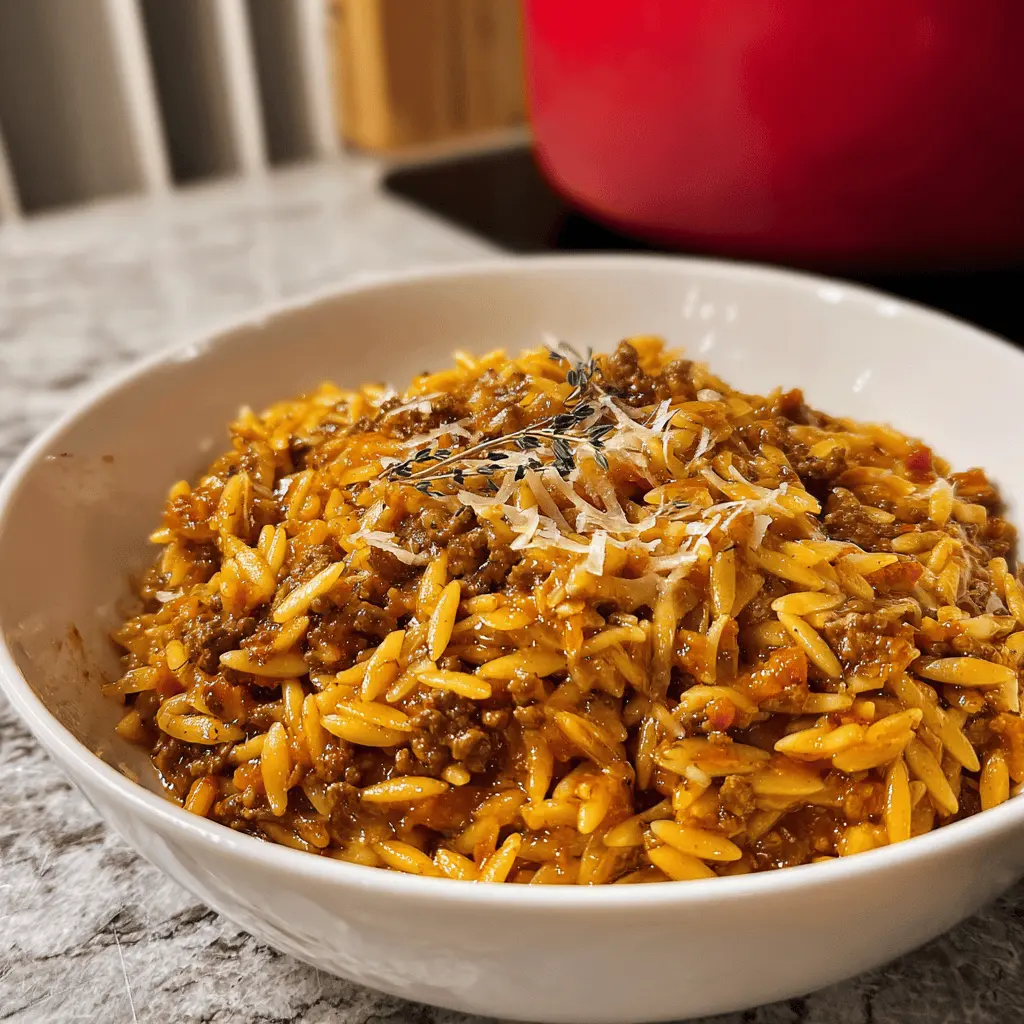 Easy Savory Ground Beef Orzo Dinner Recipe
