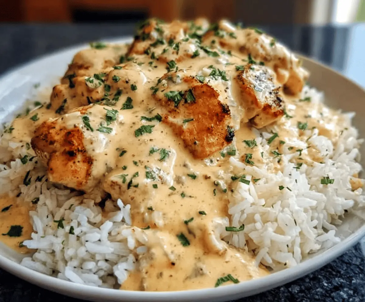 Creamy Smothered Chicken with Easy Rice