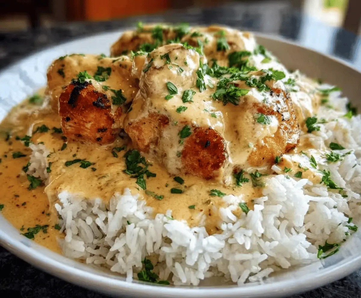Creamy Smothered Chicken with Rice Recipe