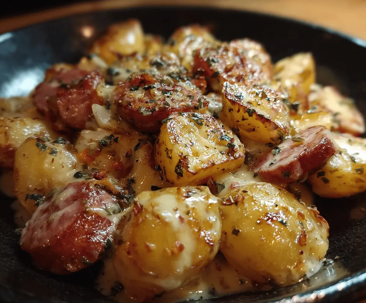 Cheesy Ranch Potatoes with Smoked Sausage