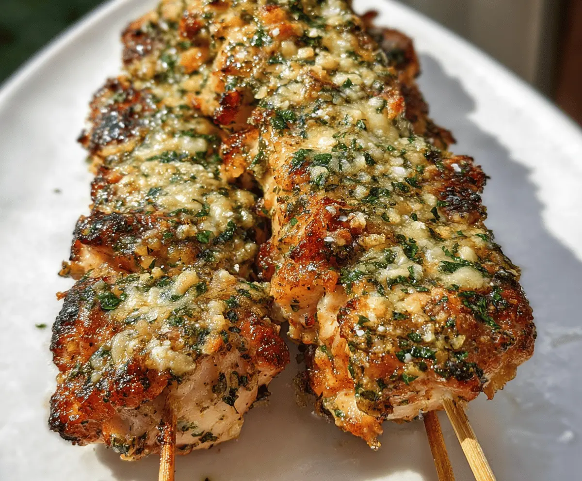 Easy Garlic Parmesan Chicken Skewers Recipe