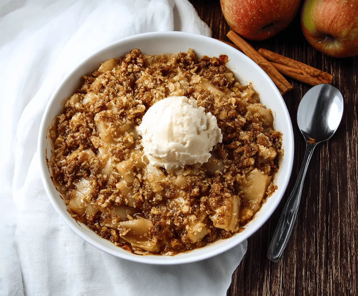 Delicious homemade almond flour apple crisp topped with crispy almond slices and cinnamon for a healthy dessert