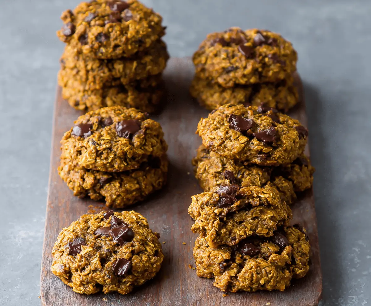 Healthy pumpkin oatmeal cookies displayed on a plate with walnuts and pumpkin seeds, perfect for a nutritious snack