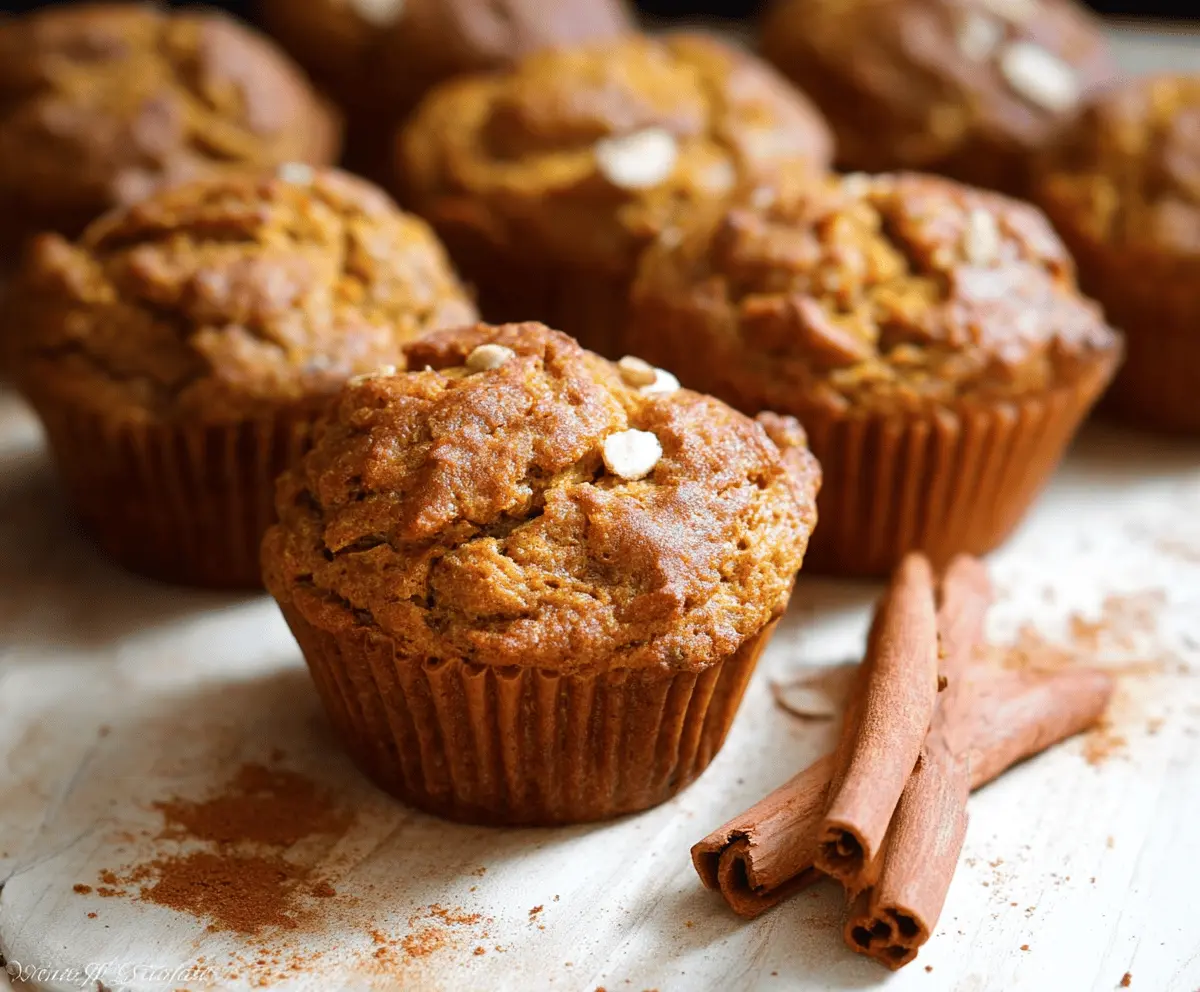 Delicious homemade pumpkin apple cinnamon muffins with a golden top and festive fall flavors, perfect for breakfast or snack.