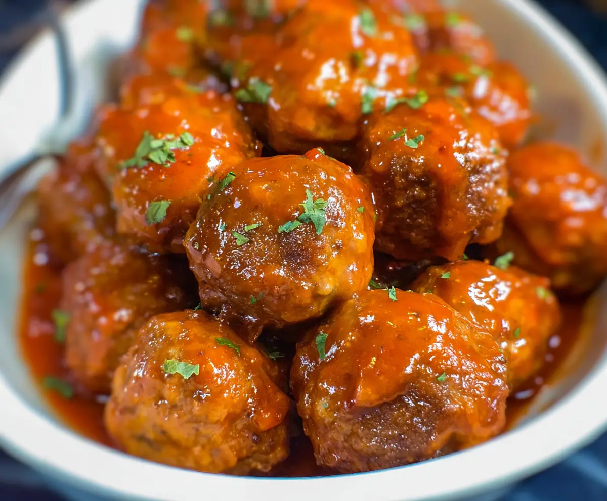 Delicious homemade meatballs coated in savory Awesome Sauce, perfect for dinner or parties.