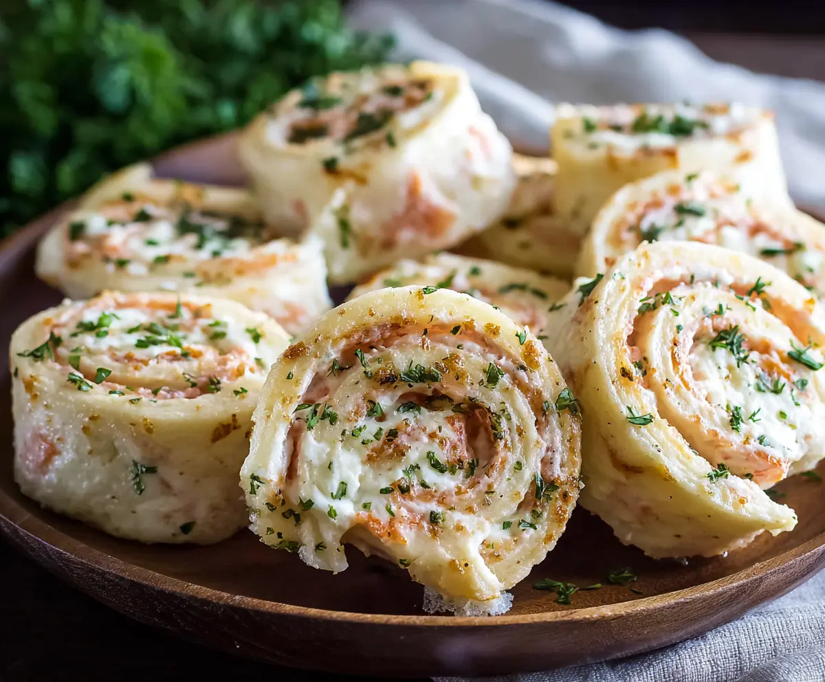 Delicious cream cheese pinwheels with flaky pastry and savory filling, perfect as an appetizer or snack.