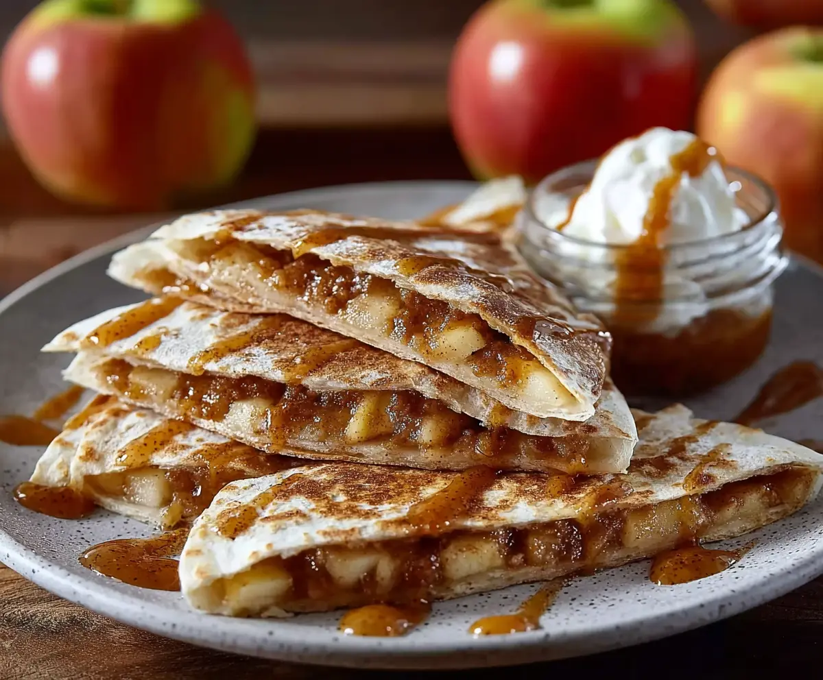Delicious Apple Cinnamon Breakfast Quesadillas with crispy tortillas, sweet apple slices, and warm cinnamon filling.