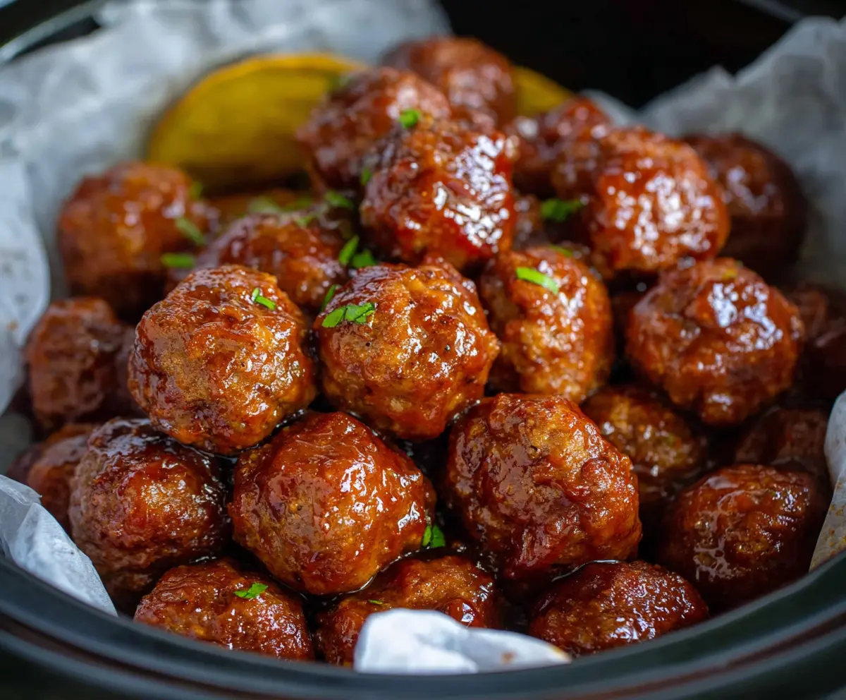 Delicious Crockpot Mississippi Meatballs in a savory sauce, perfect for a hearty appetizer or main dish.