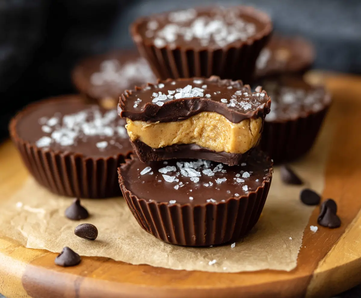Delicious homemade peanut butter protein cups on a plate, perfect for healthy snacks and post-workout energy.