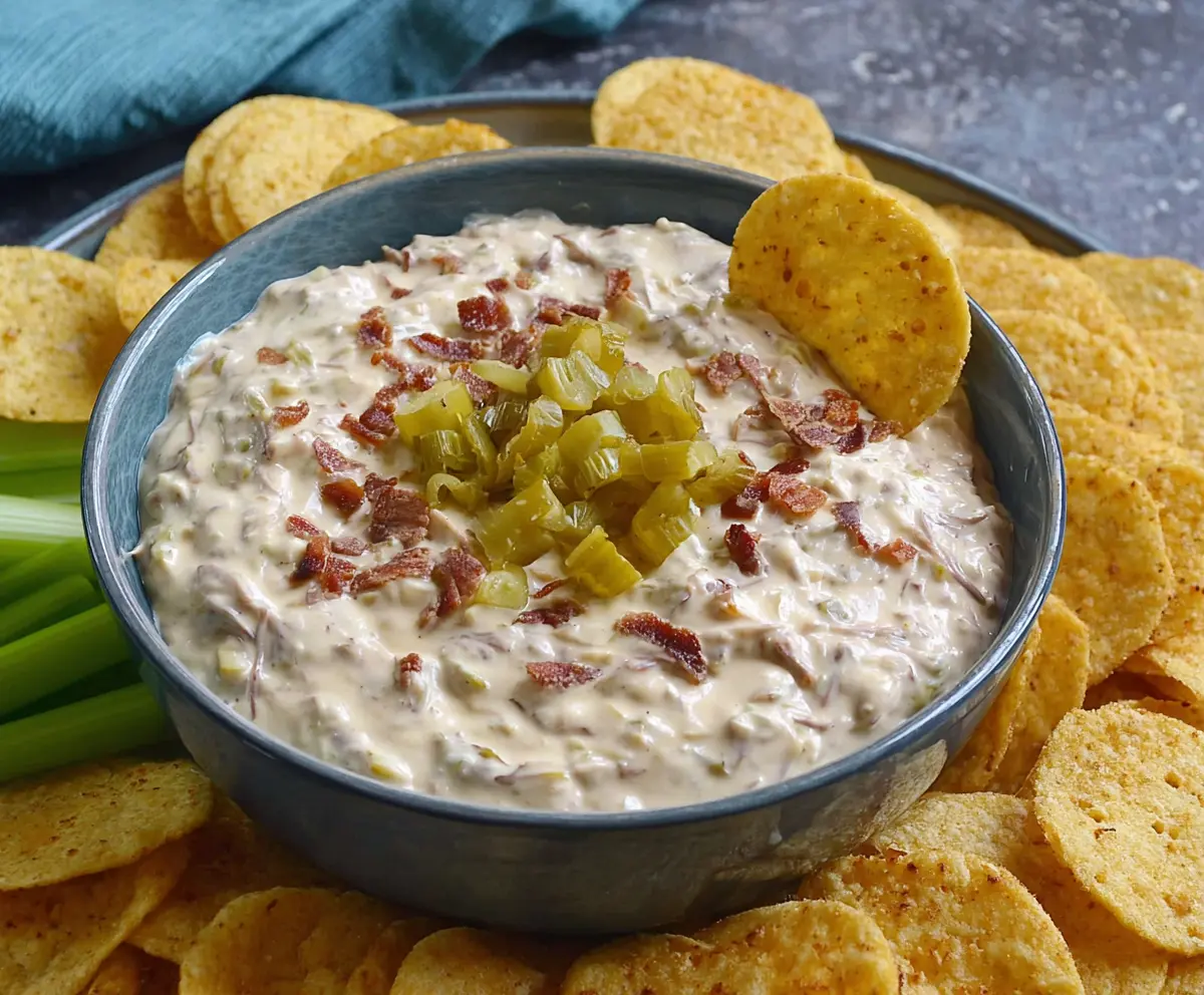 Delicious Mississippi Pot Roast Dip served in a bowl with bread slices.