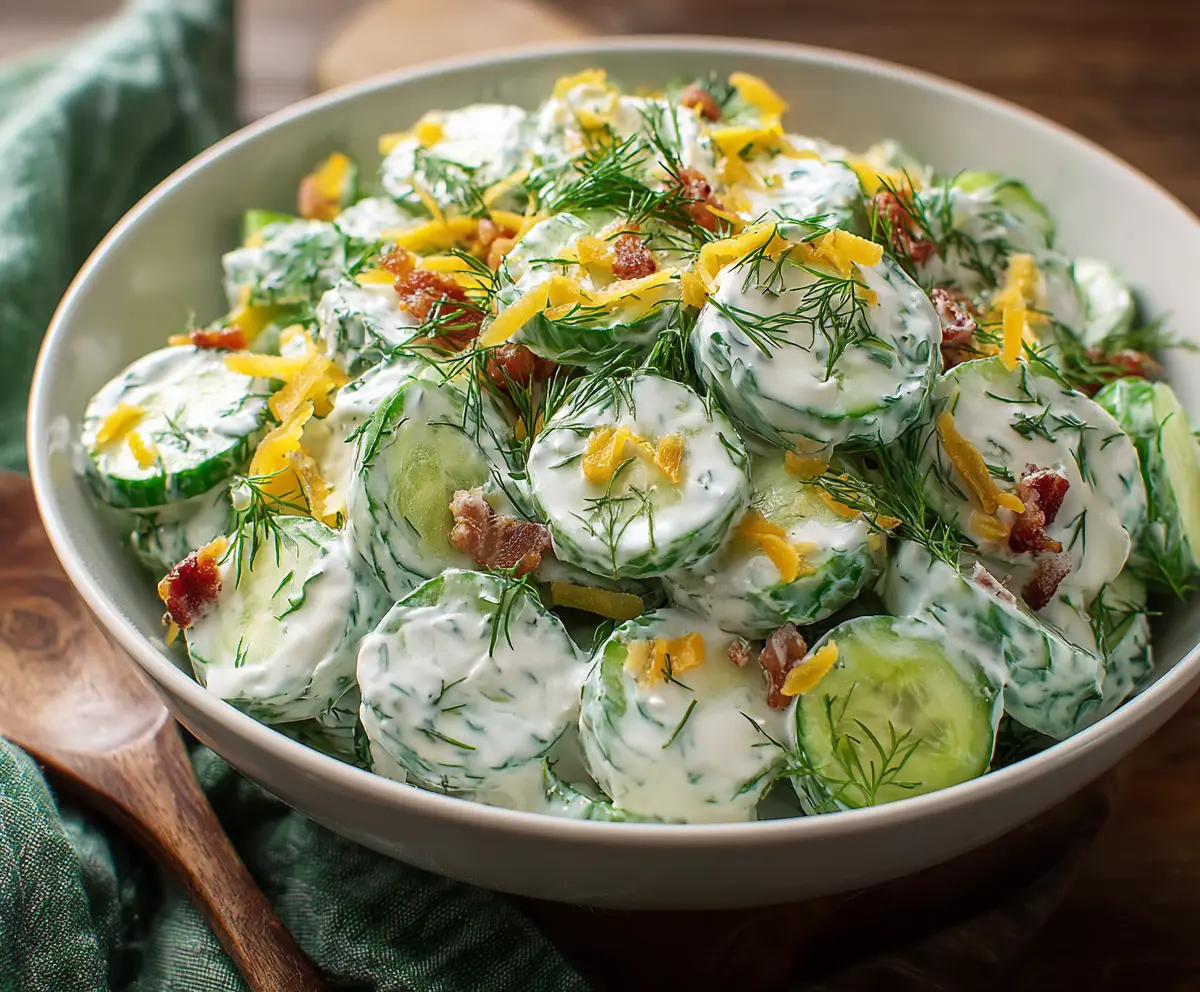 Fresh Cucumber Ranch Crack Salad with crisp vegetables and creamy ranch dressing for a delightful appetizer.