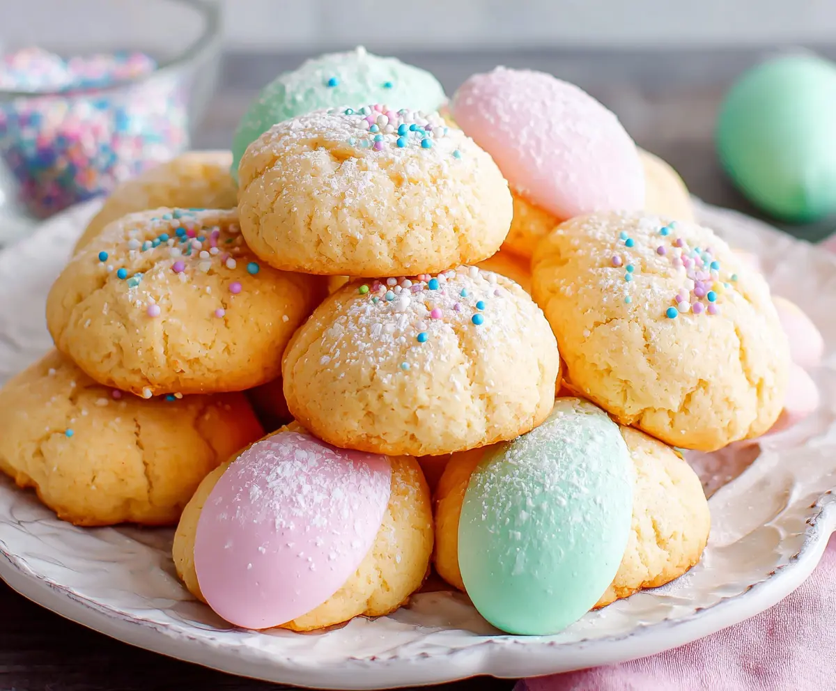 Delicious Italian Easter Cookies with colorful icing and festive decorations for the holiday celebration.