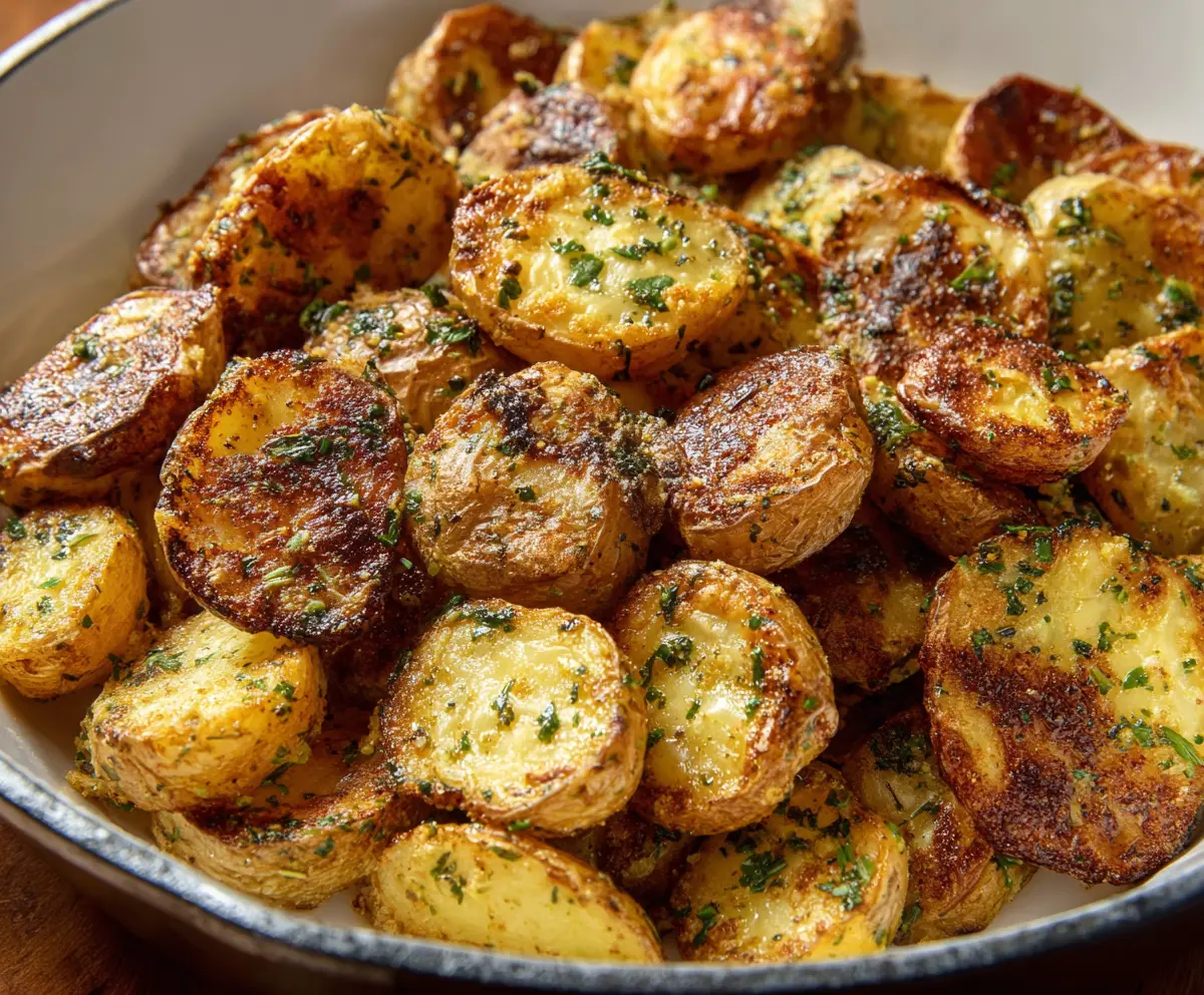Creamy Ranch Potatoes roasted with herbs and spices for a delicious side dish.
