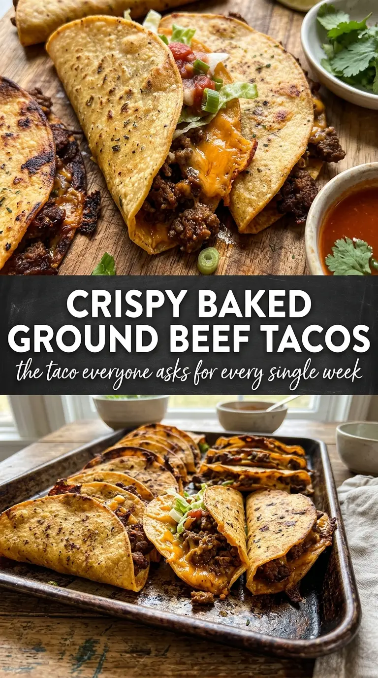 Crispy Baked Ground Beef Tacos golden crunchy