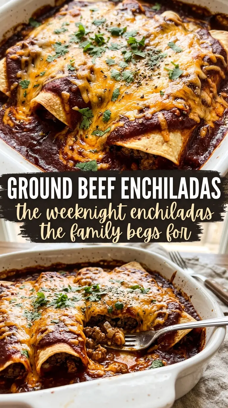 Ground Beef Enchiladas cheesy saucy baked