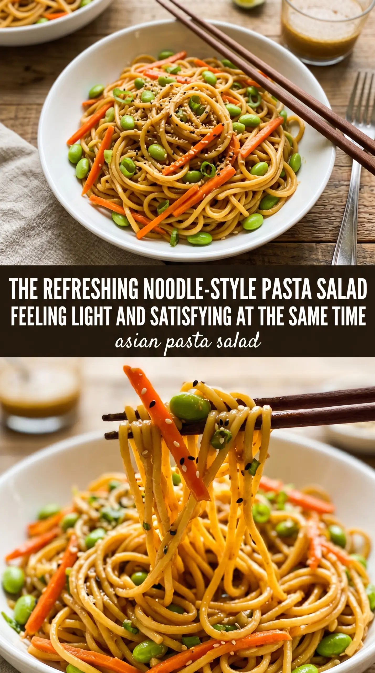 Asian Pasta Salad with sesame-ginger crunch