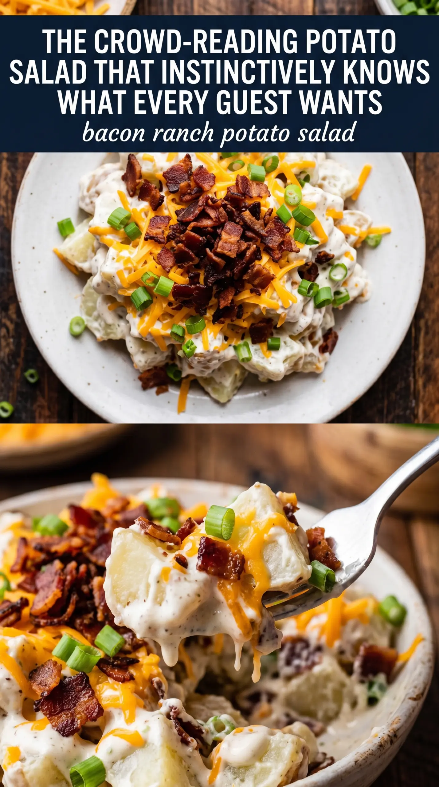 Bacon Ranch Potato Salad loaded creamy cheesy