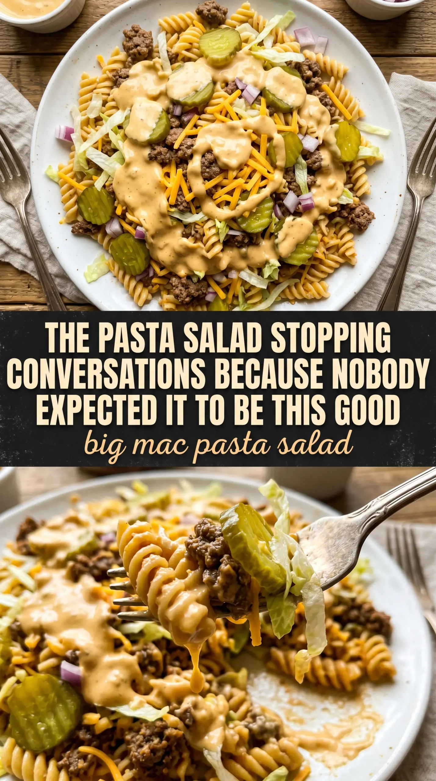 Big Mac Pasta Salad creamy tangy burger-inspired
