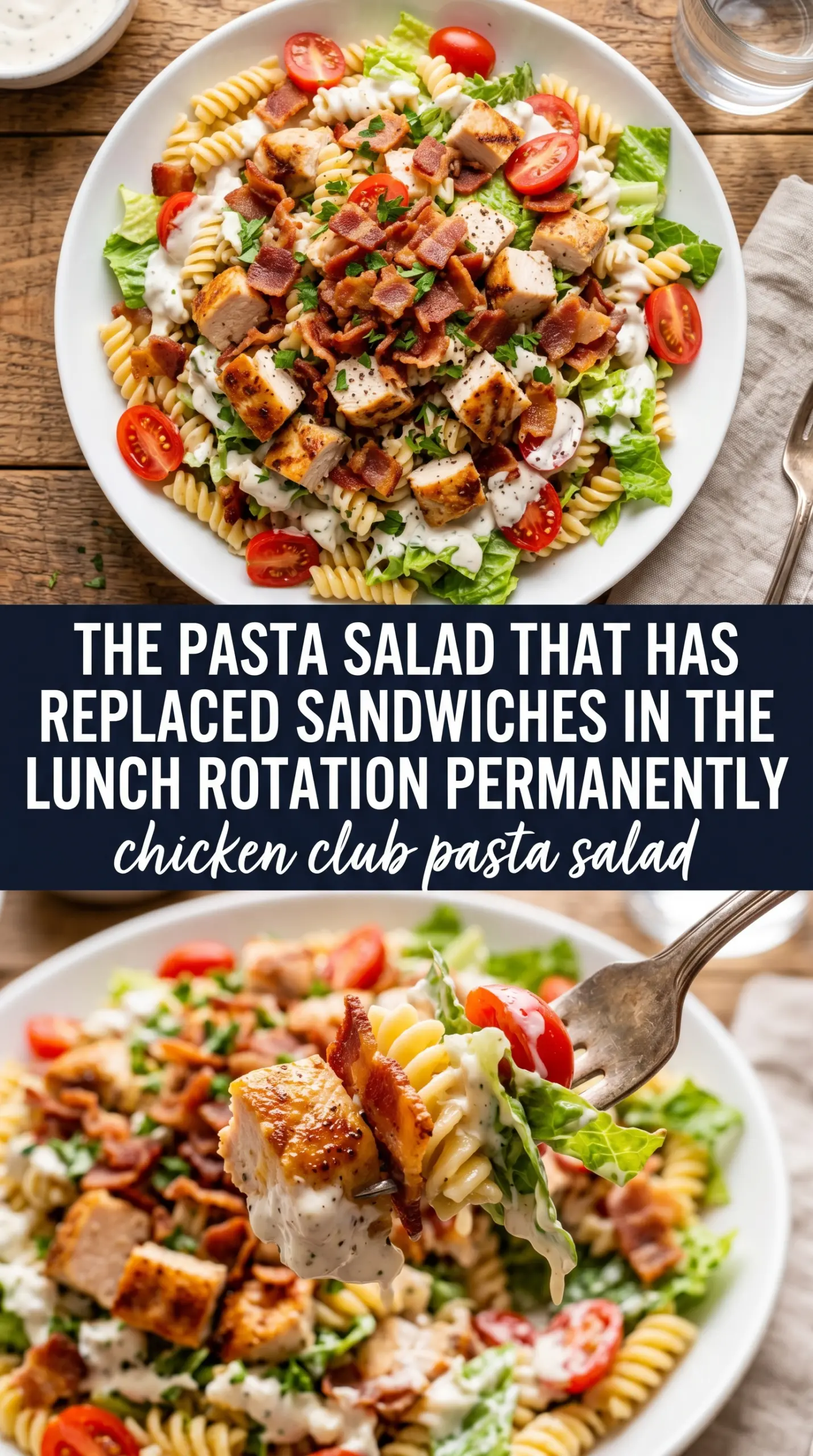chicken club pasta salad fresh salad