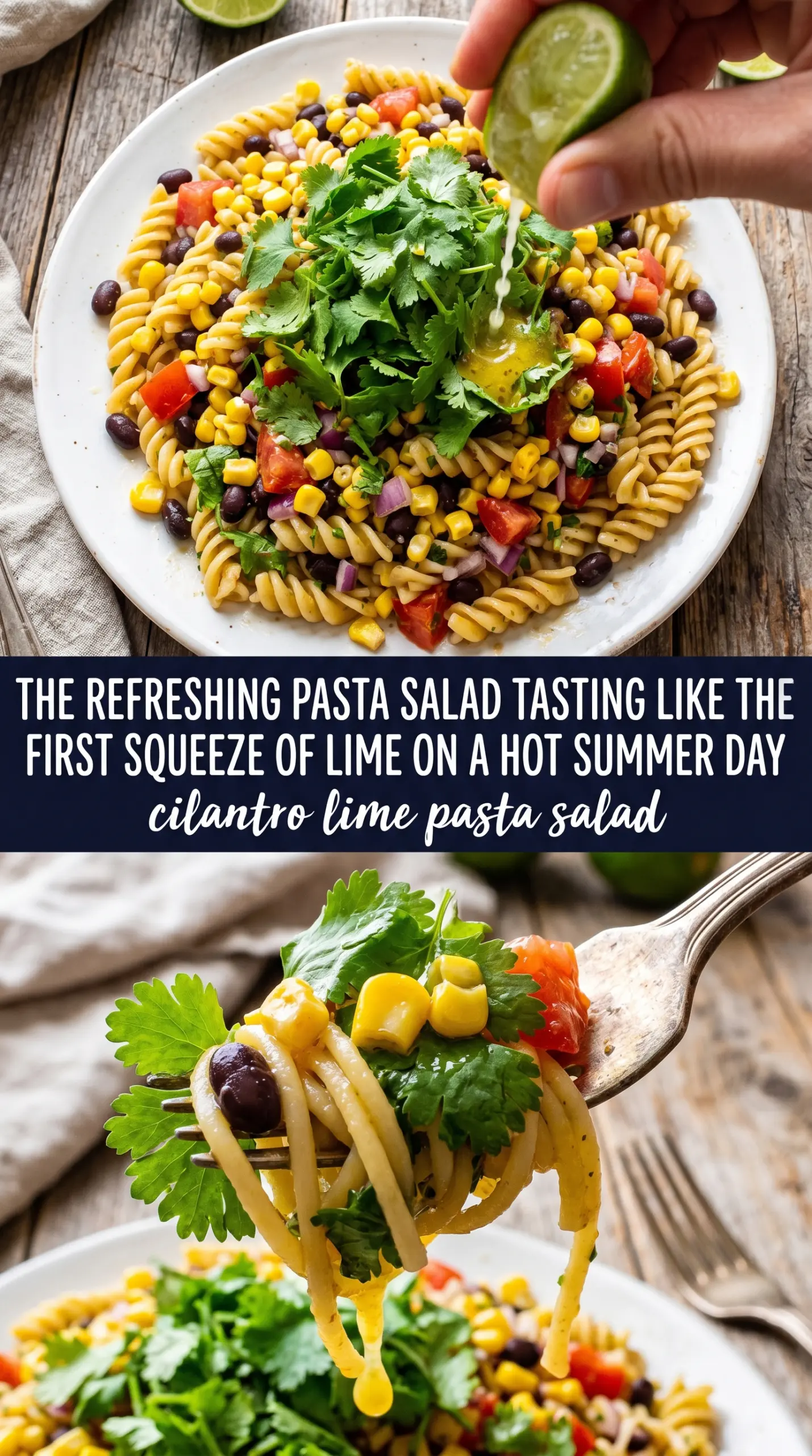 Cilantro Lime Pasta Salad fresh citrusy vibrant