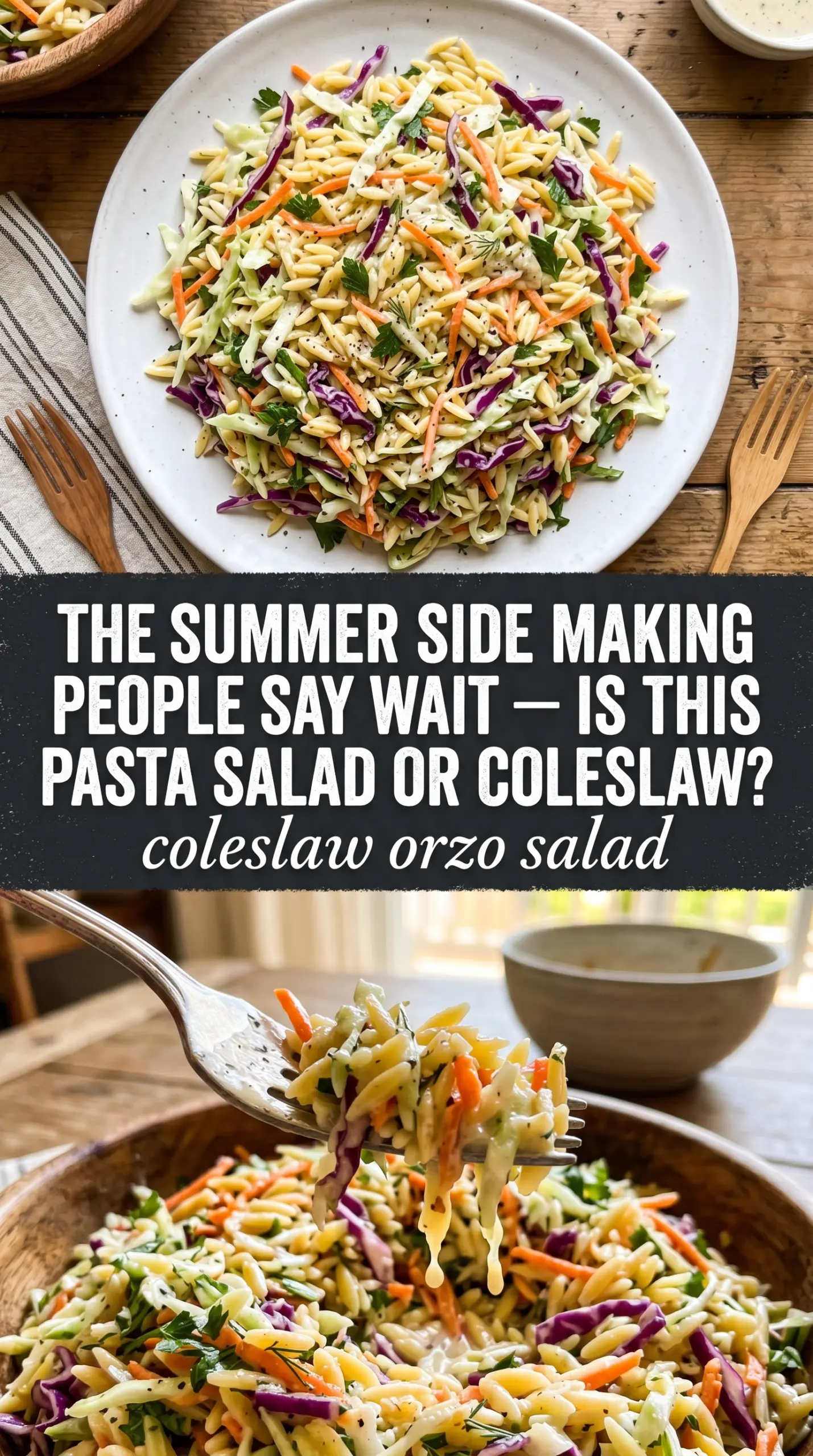 Coleslaw Orzo Salad creamy tangy fresh