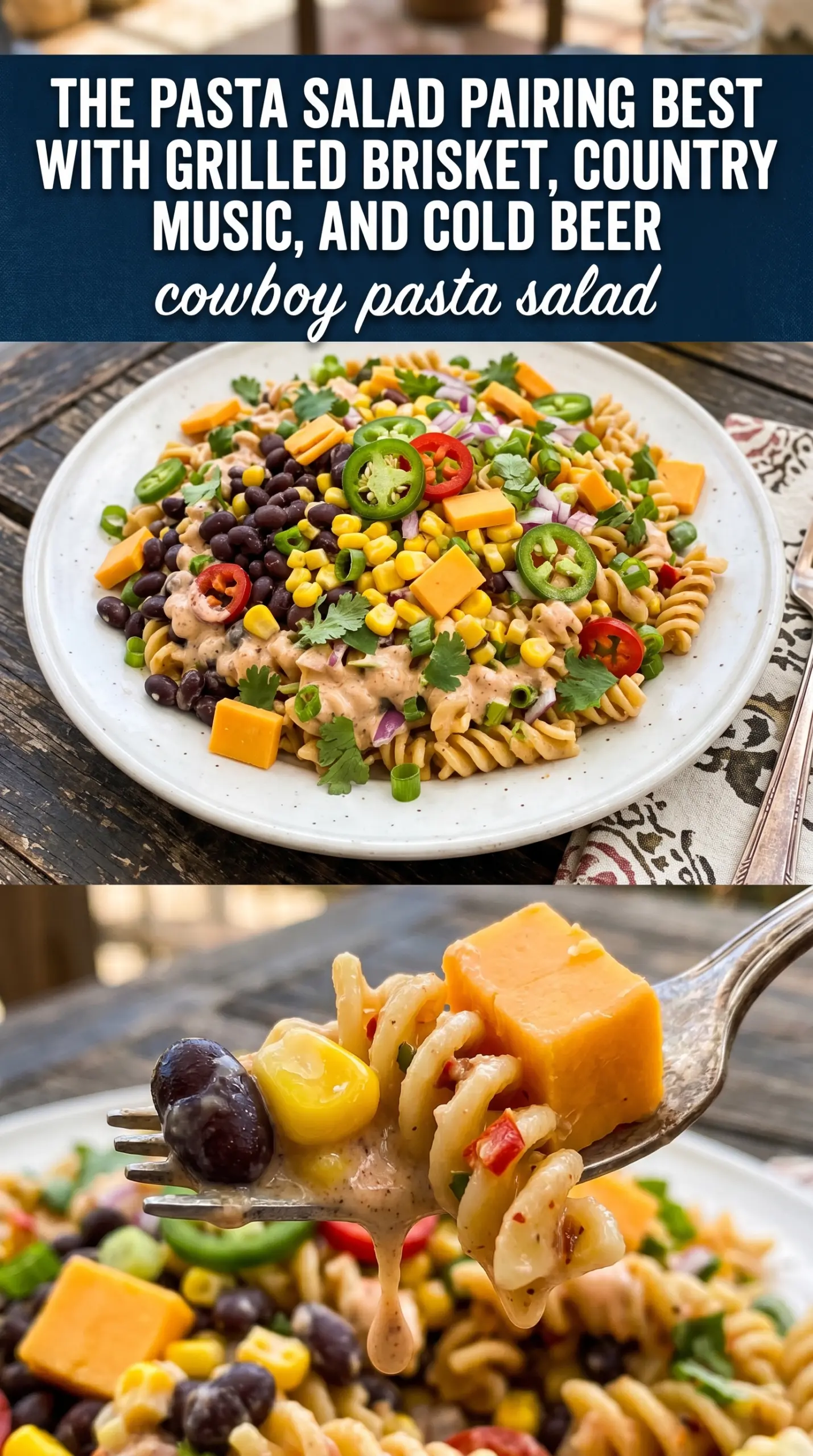 Cowboy Pasta Salad hearty crunchy