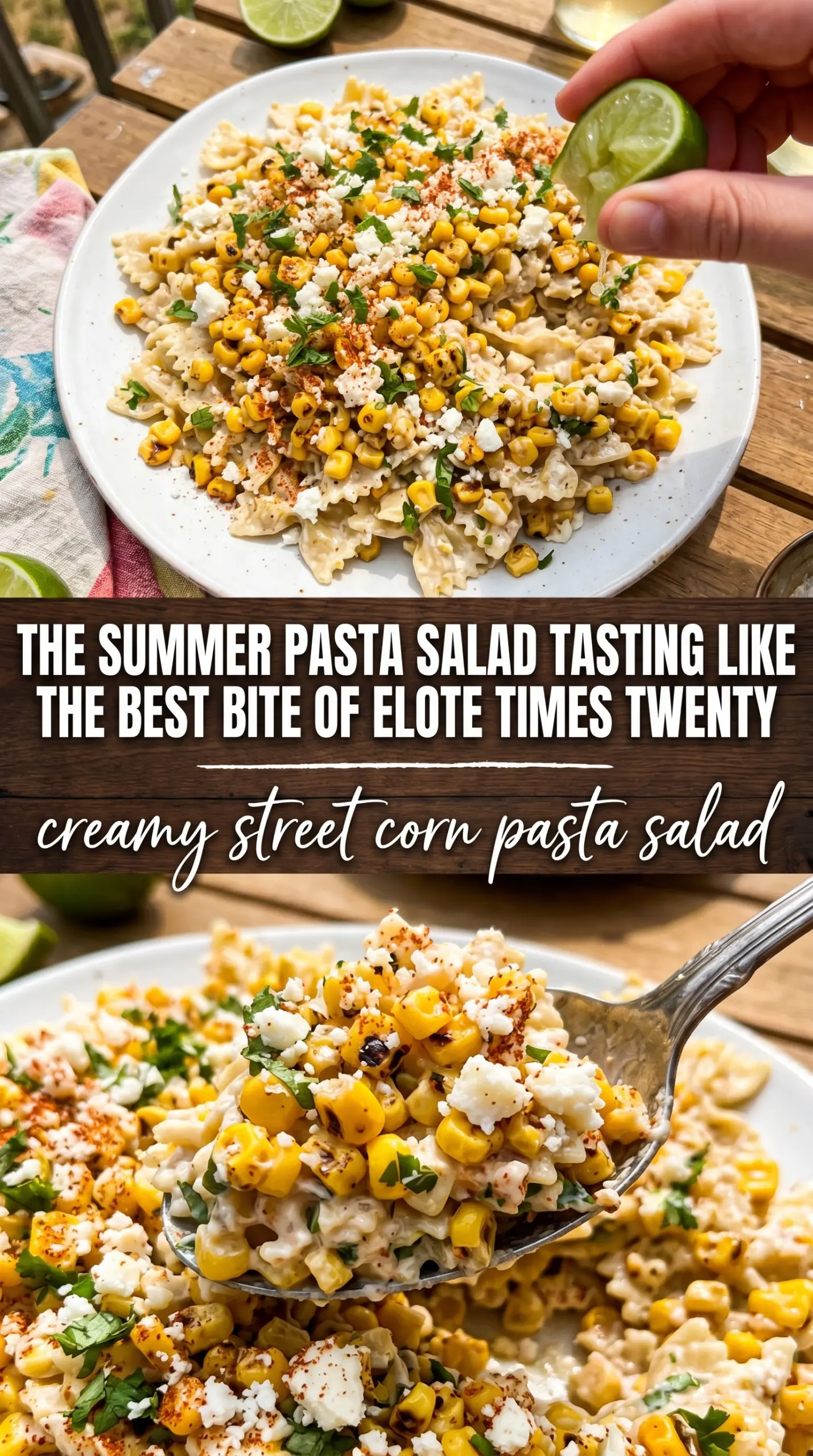 creamy street corn pasta salad fresh salad