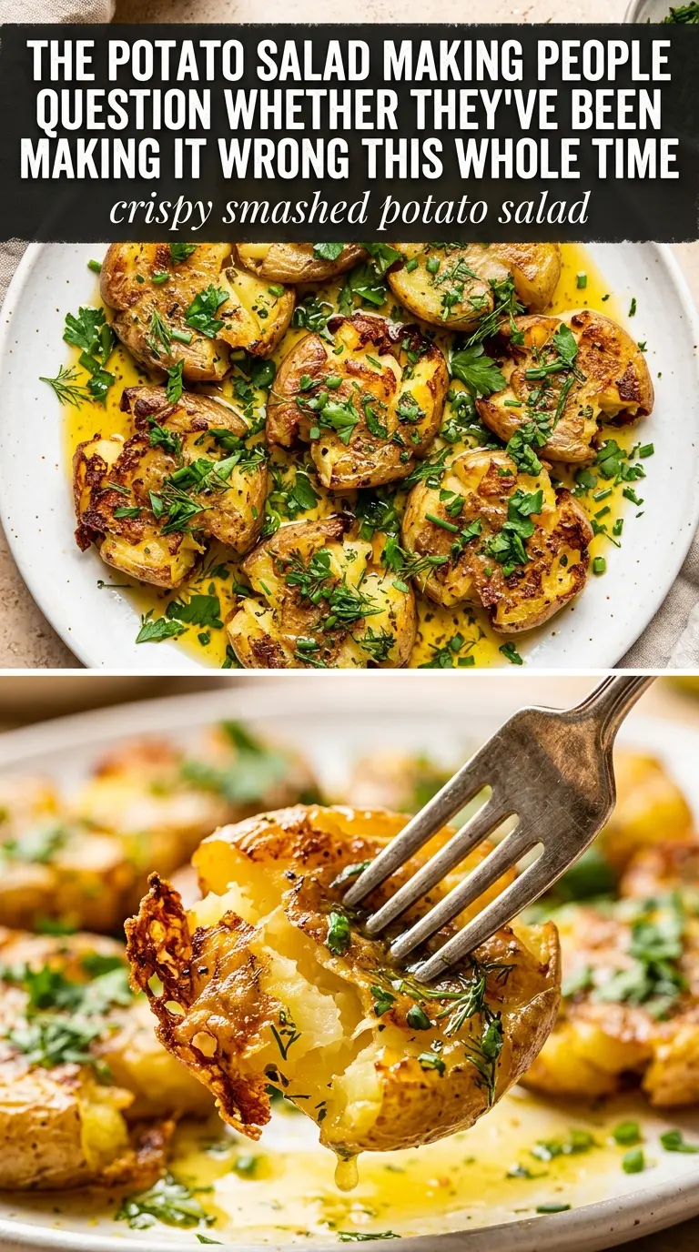 crispy smashed potato salad fresh salad