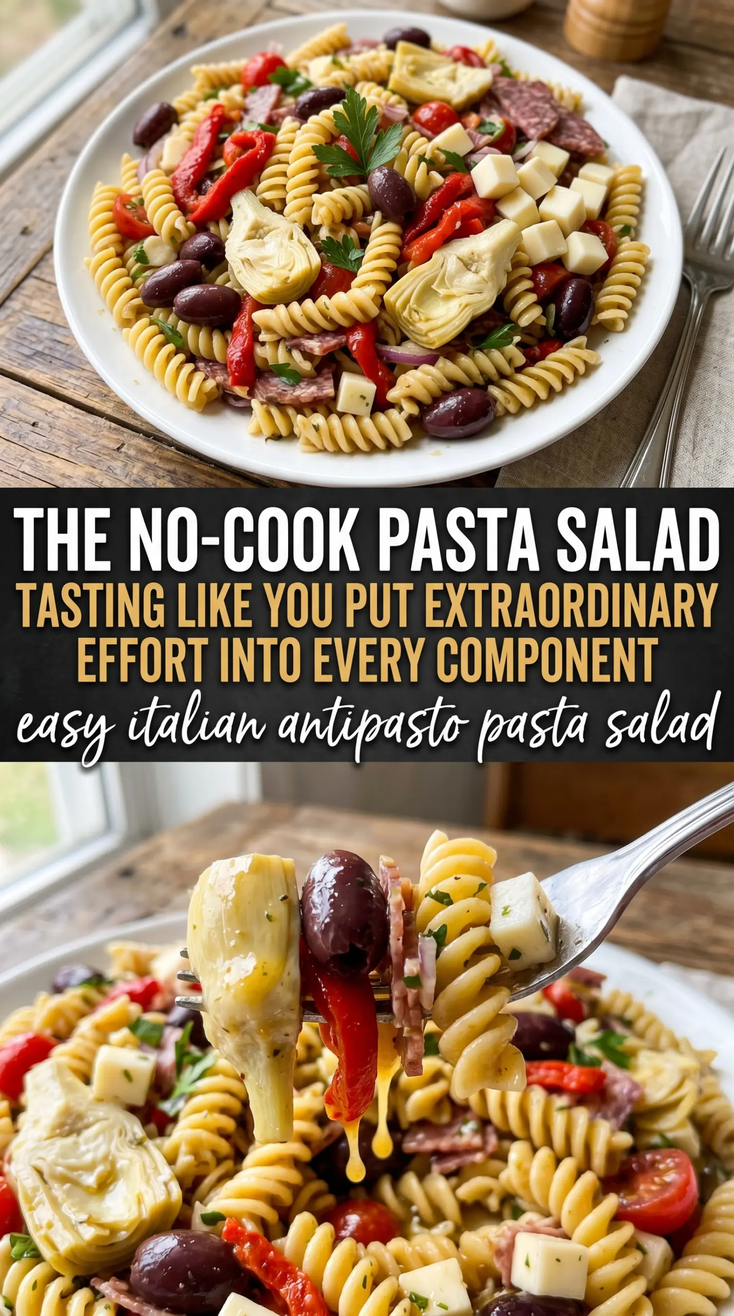 Easy Italian Antipasto Pasta Salad antipasto-style, colorful, hearty