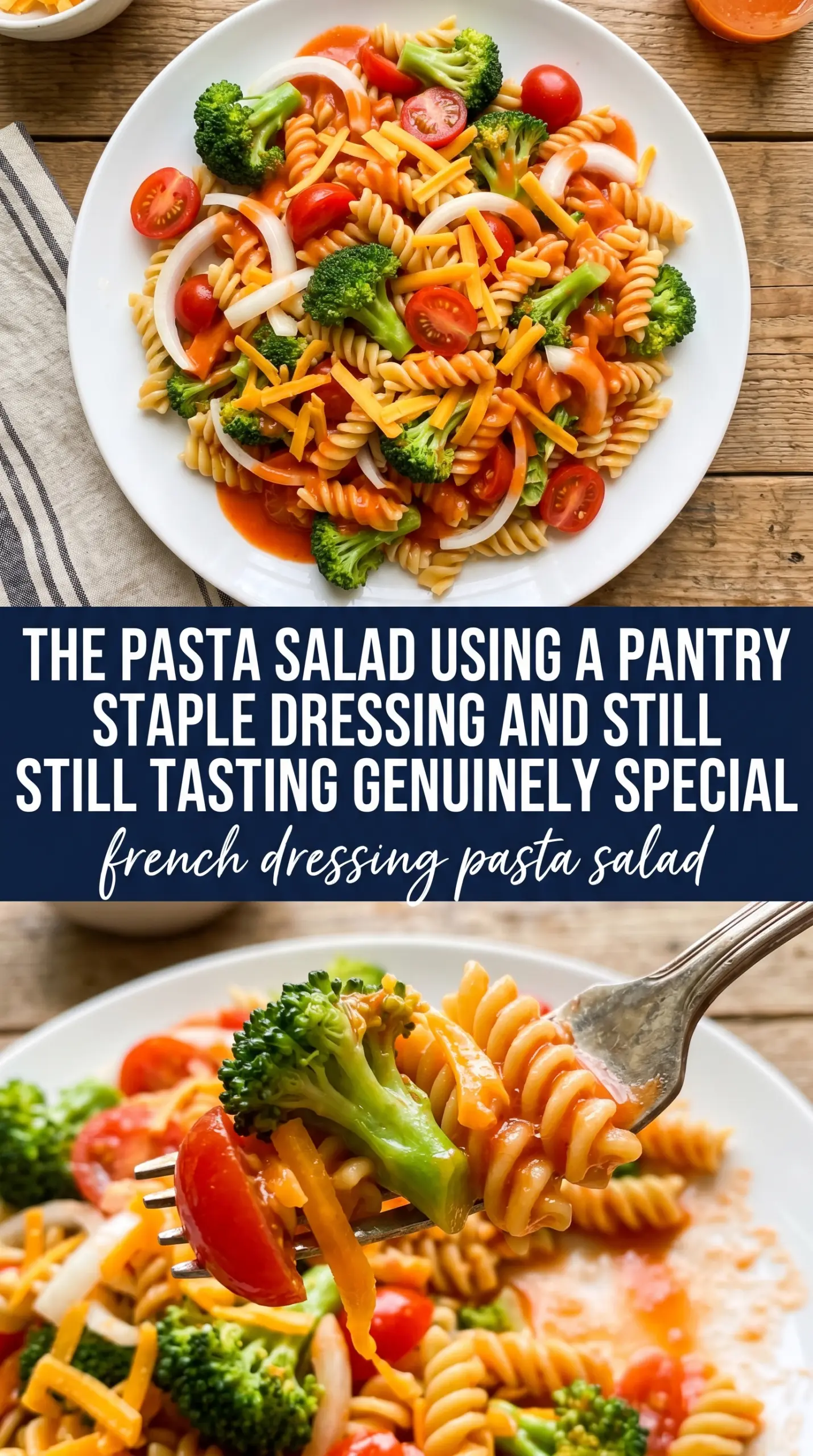 French Dressing Pasta Salad tangy sweet vintage