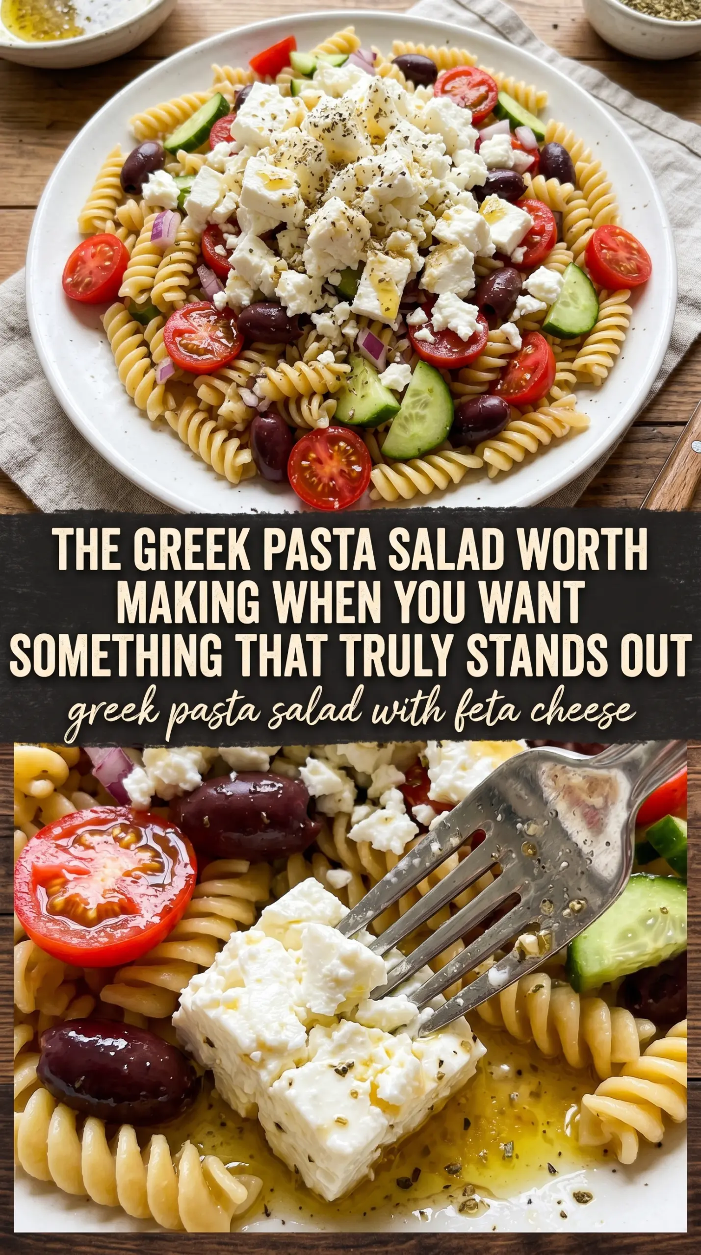 greek pasta salad with feta cheese fresh salad